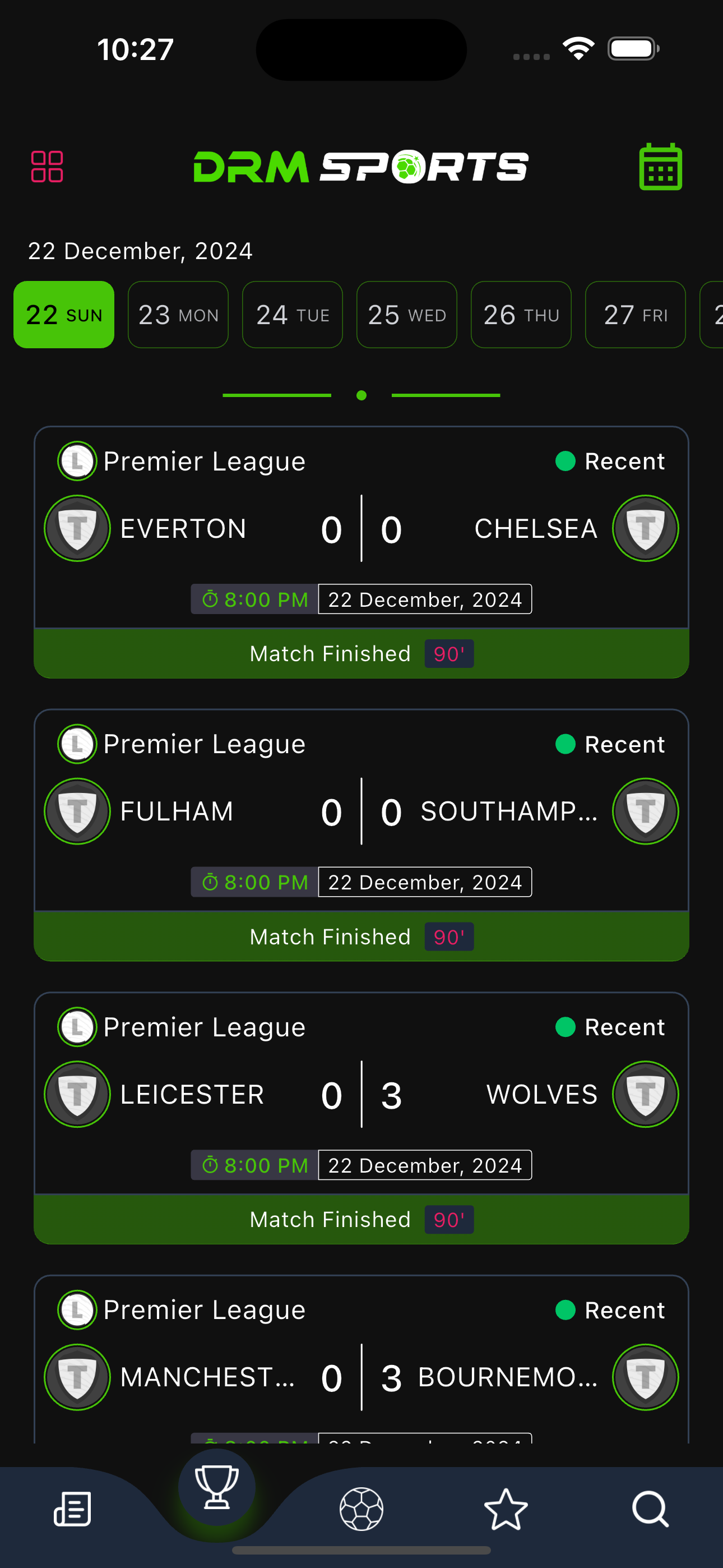 Fixture List